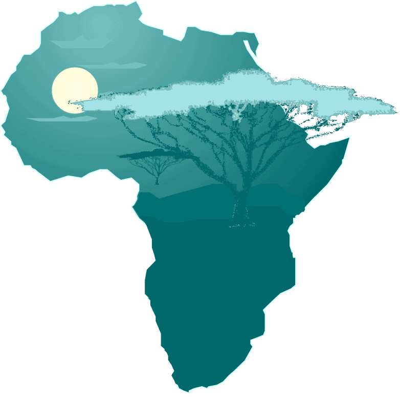 africa map with trees