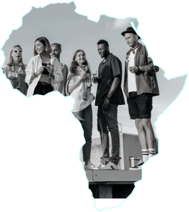 picture of african youth in a map